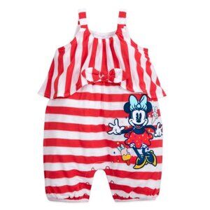 Disney Baby Stripes Romper with Minnie Mouse & Ice Cream - Size 6-9 Months